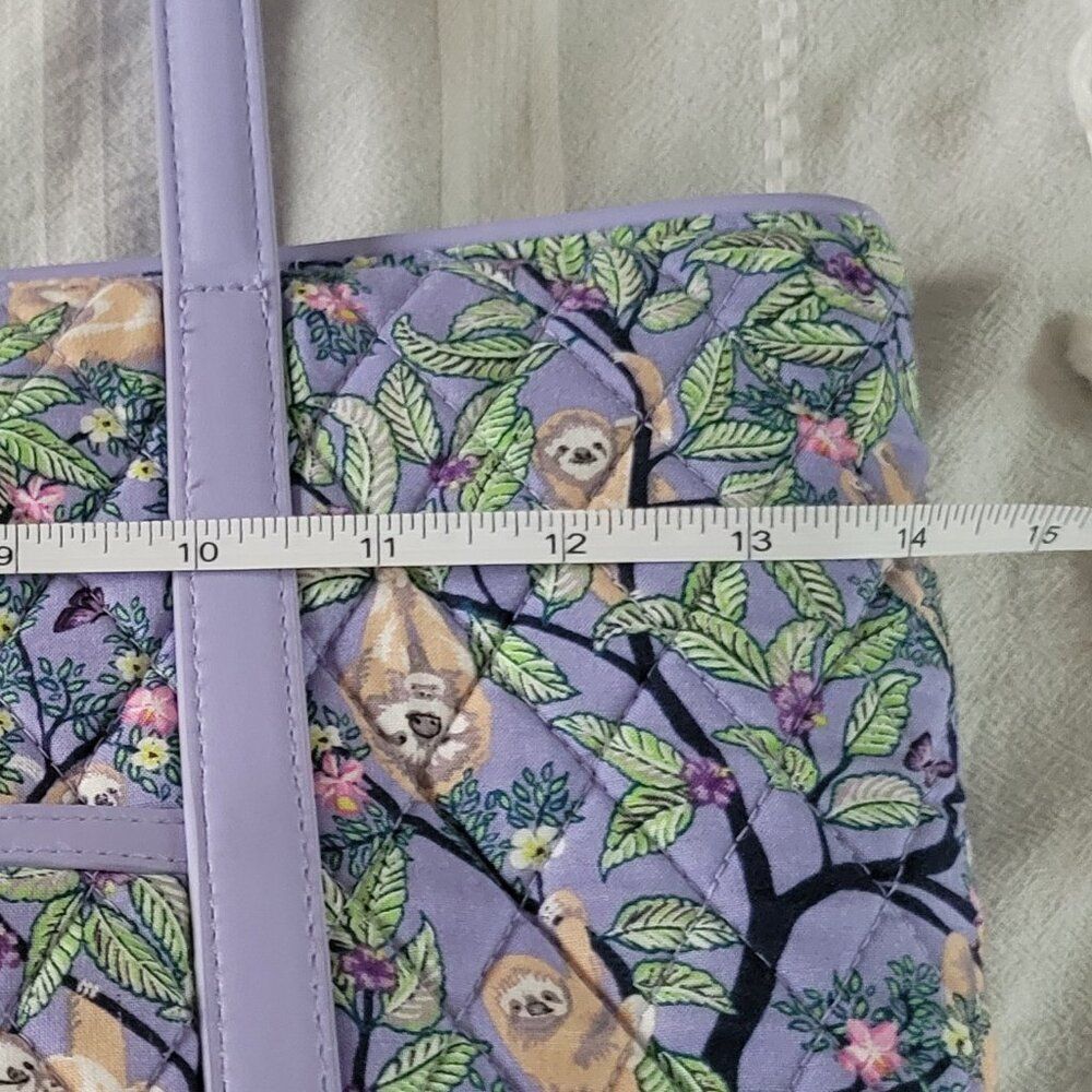 Vera Bradley Hanging Around Sloth Tote Bag Lavender Purple Rare Retired Print - Picture 5 of 8